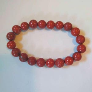 Red jasper, beaded, stretch, bracelet