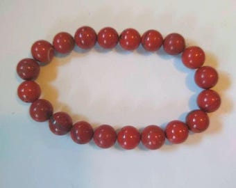Red jasper, beaded, stretch, bracelet