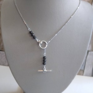 Smokey quartz lariat layering necklace