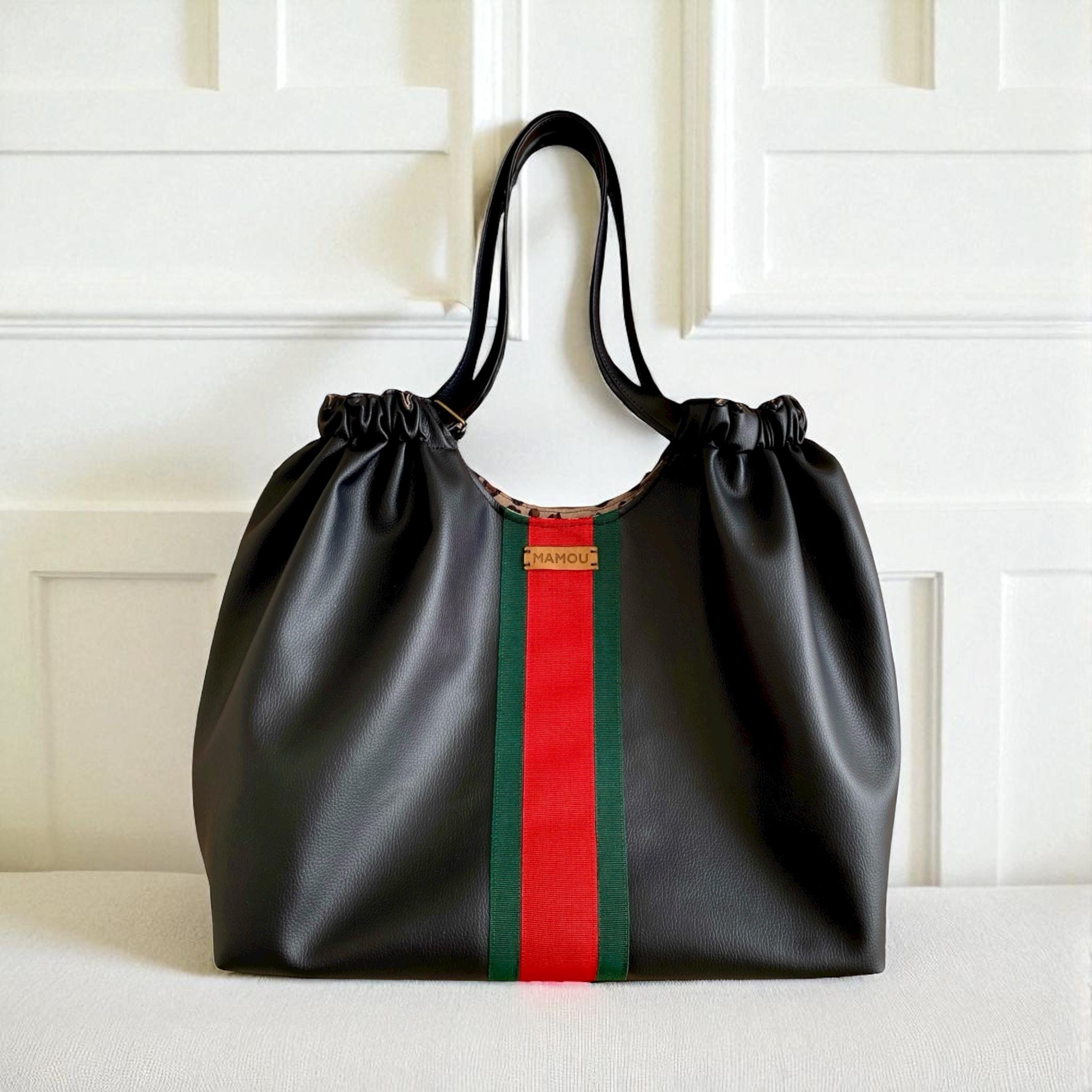 Borsa A Mano Donna In Pelle PU Con Ricami Floreali - Nero, 28x12x18 Cm, Tracolla Regolabile