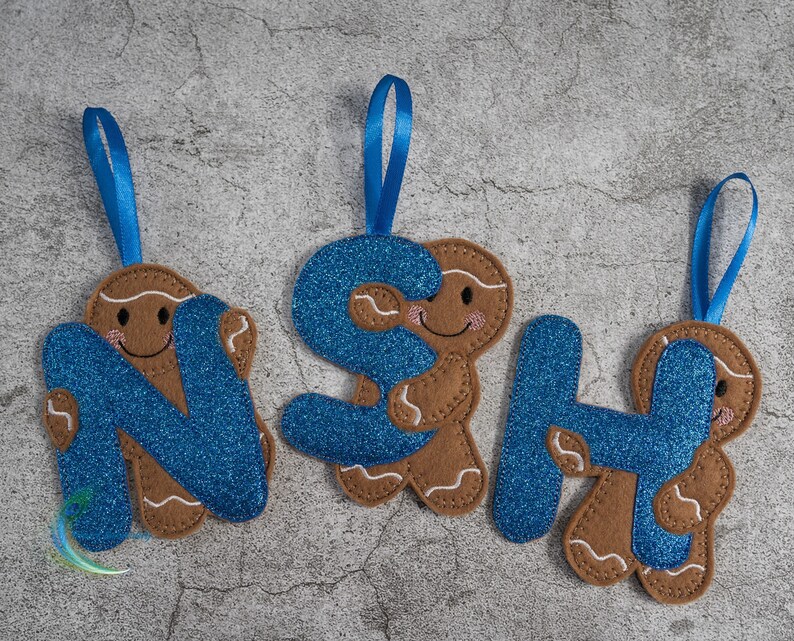 Letter Gingerbread Man Handmade Christmas hanging | Etsy