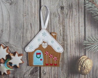 Gingerbread House Christmas Tree decorations,Christmas ornaments,Felt decorations