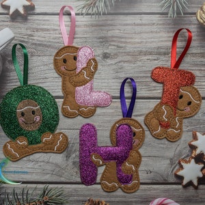 Letter Gingerbread Man Handmade Christmas Hanging Decoration ...