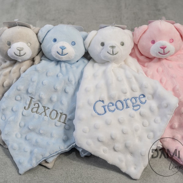 Personalised baby comforter - bear, bunny or elephant, Baby girl/boy gift, Bunny comfort blanket, Comfort blanket