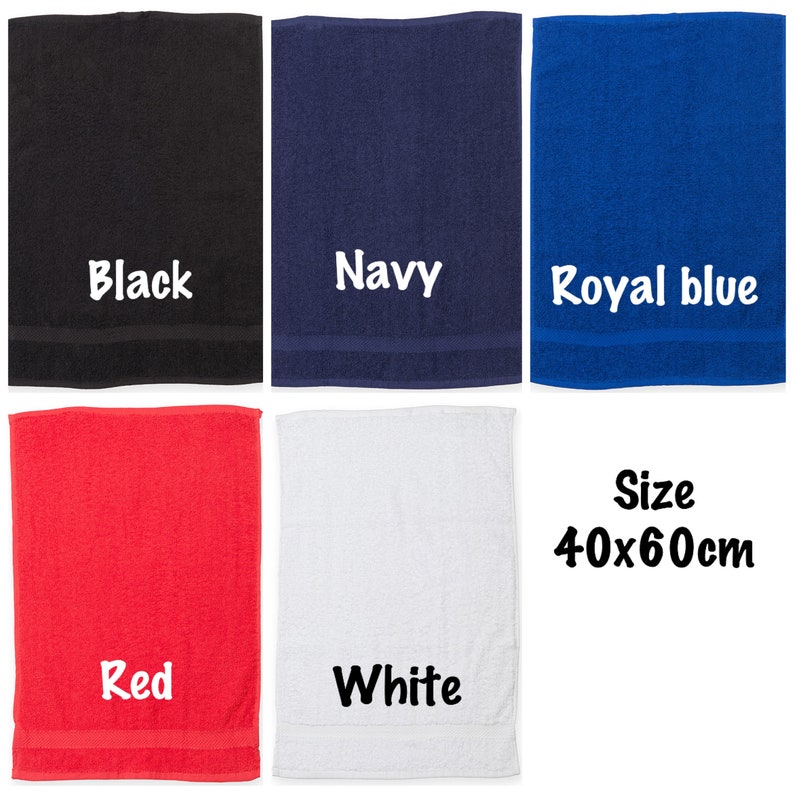 Pu&ograve; includere: Sei asciugamani di diversi colori: nero, blu navy, blu reale, rosso, bianco e grigio. Tutti gli asciugamani hanno la stessa dimensione, 40x60 cm.