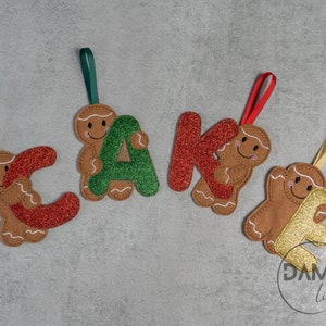 Letter Gingerbread Man Handmade Christmas Hanging Decoration ...