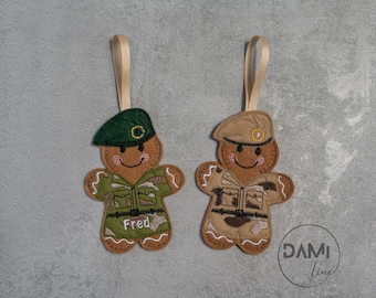 Military Gingerbread Man Christmas decoration, Green beret army ornament, Soldier gingerbread man, Retirement gifts