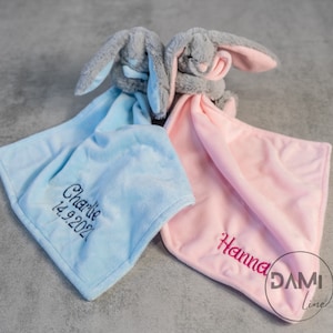 Edredón de conejito personalizado, regalo para niña o niño, regalo para recién nacido, manta reconfortante, conejito de Pascua