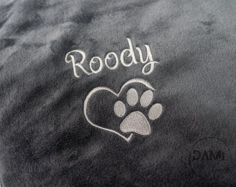 Personalised dog fleece blanket, Large or small dog blanket