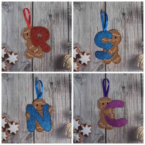 Letter Gingerbread Man Handmade Christmas Hanging Decoration ...