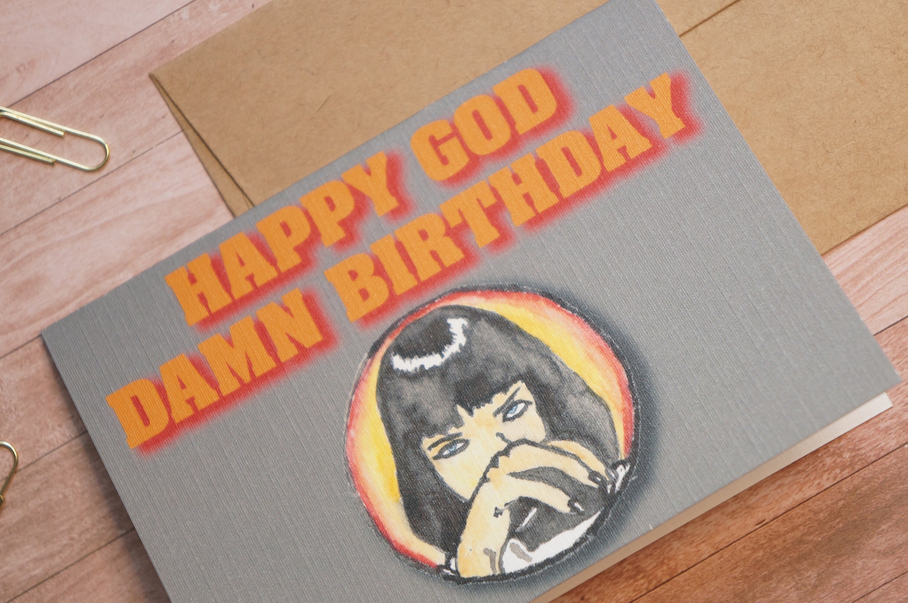 Quentin Tarantino Pulp Fiction birthday card Etsy