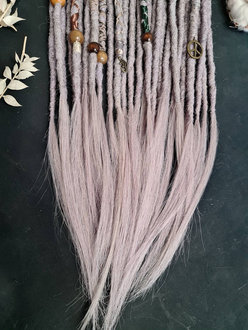 Salt and pepper Human SE Dreads real hair dread extensions Etsy