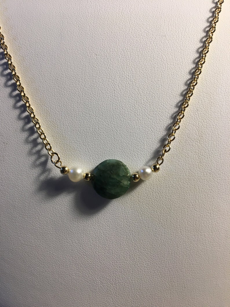 HEAVENLY GEMS One Gem Stone Necklace Emerald Emerald Earrings Set Revelation 21-4th Foundation
