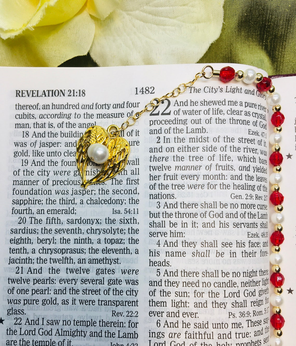 BIBLE BOOKMARKS Jasper Revelation 21 14K G F Imitation Etsy