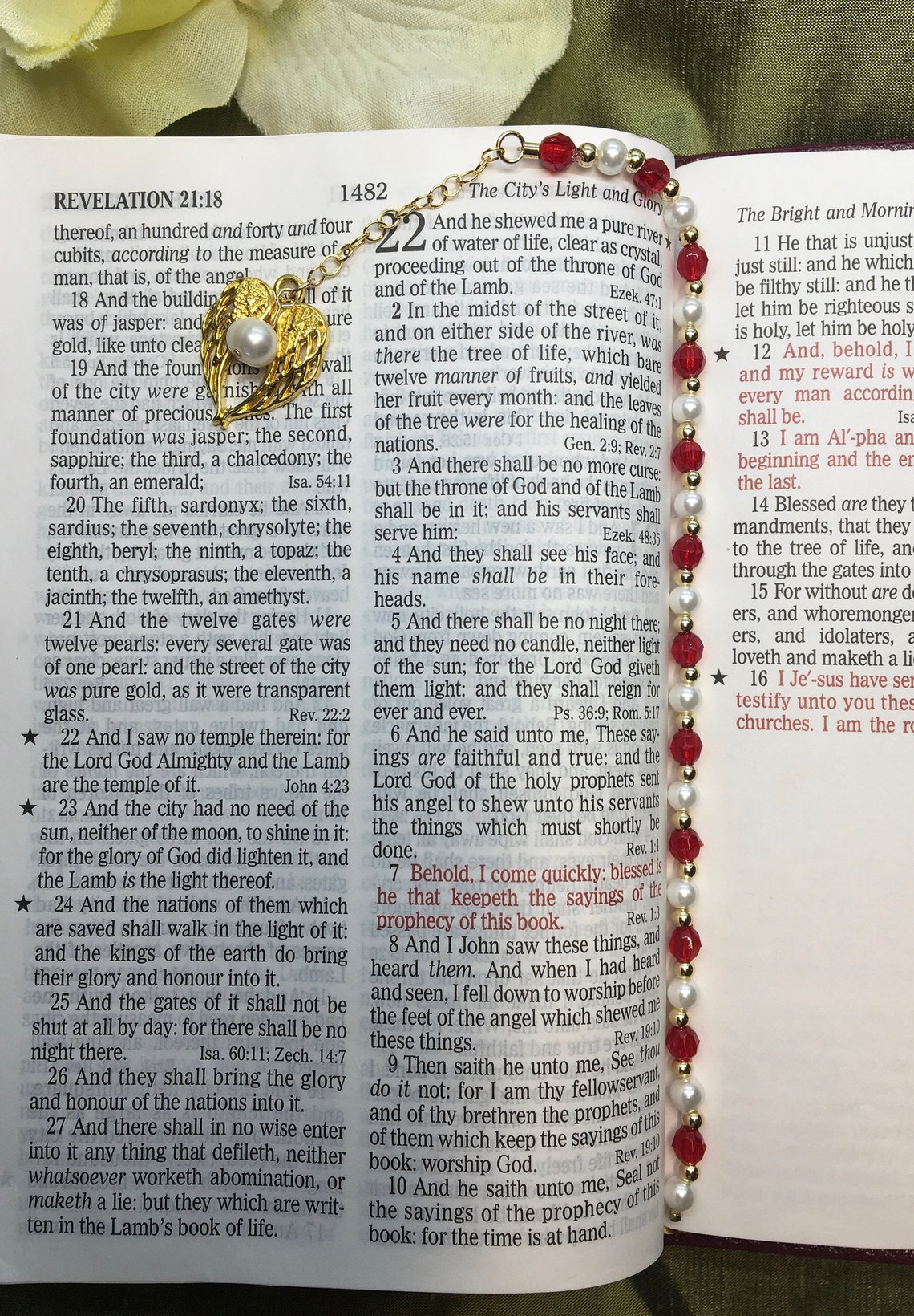 BIBLE BOOKMARKS Jasper Revelation 21 14K G F Imitation Etsy