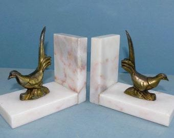 Art deco set goud fazanten boekensteunen