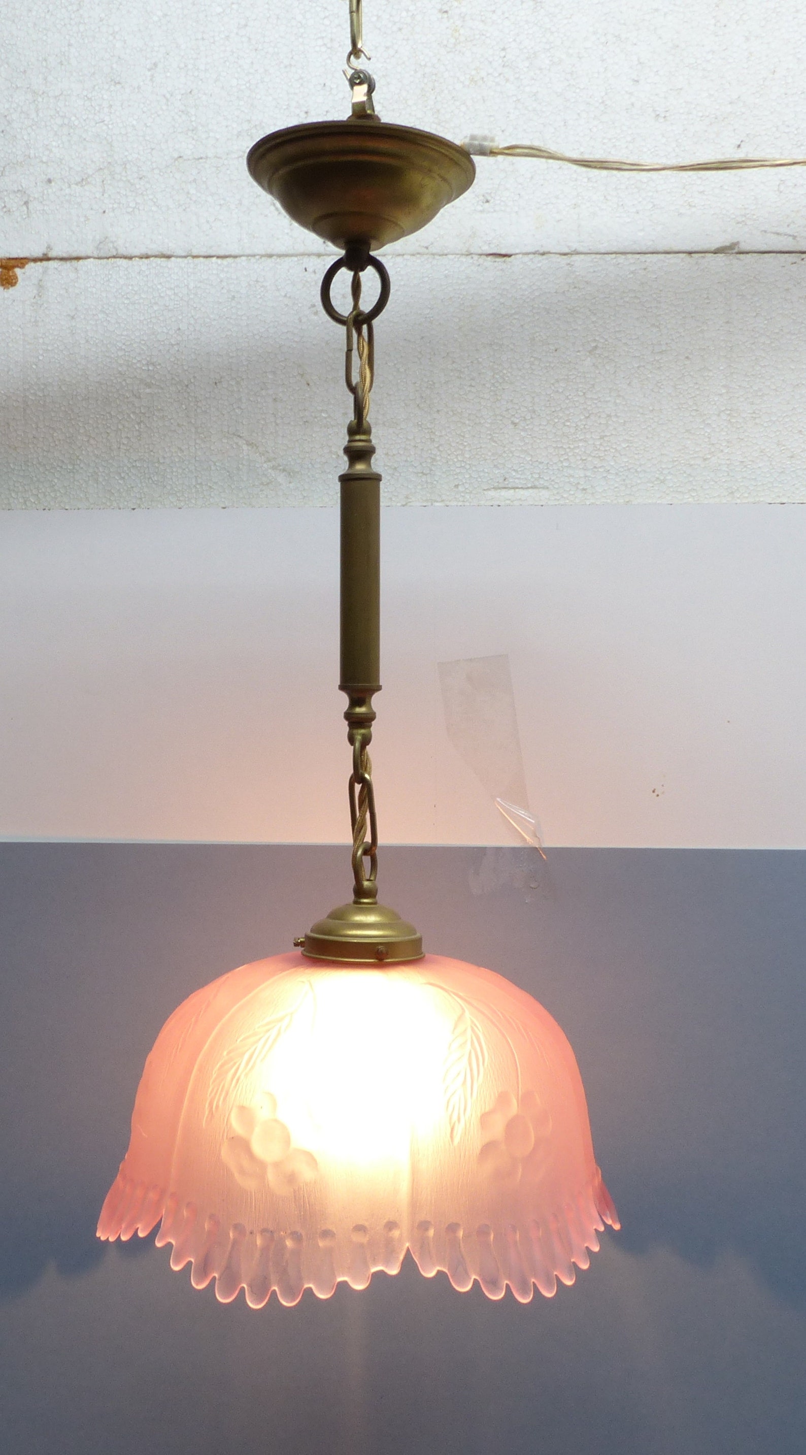 Belle lampe rose de hallamp, lampe pendentif avec le motif floral de la