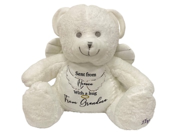 Bereavement gift - Sympathy Gifts - Personalised Sympathy Gift - Personalised gift - Guardian Angel Bear - Memory Bear - Keepsake bear