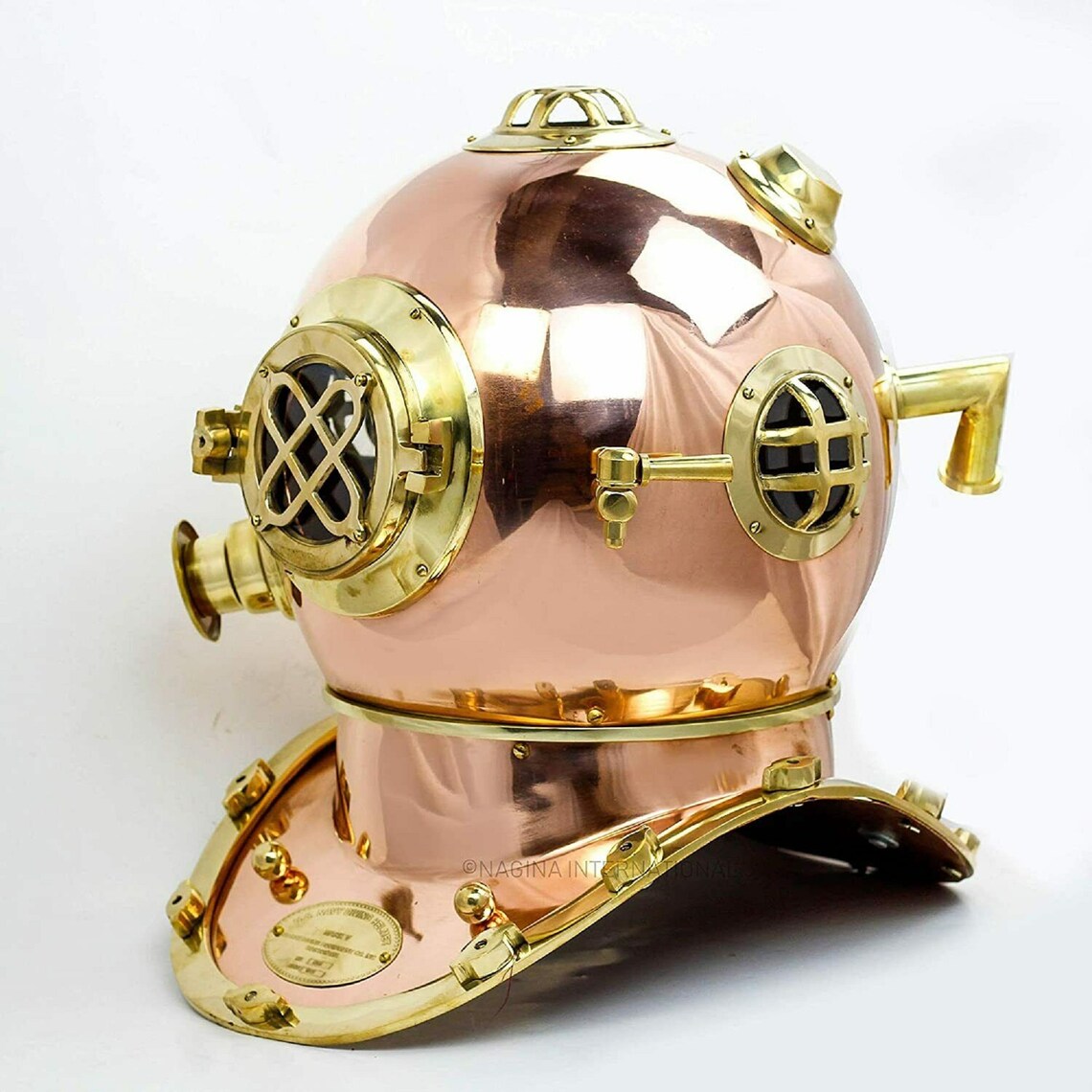 Brass Nautical Diving Helmet Antique Divers U.S Copper Plating Etsy