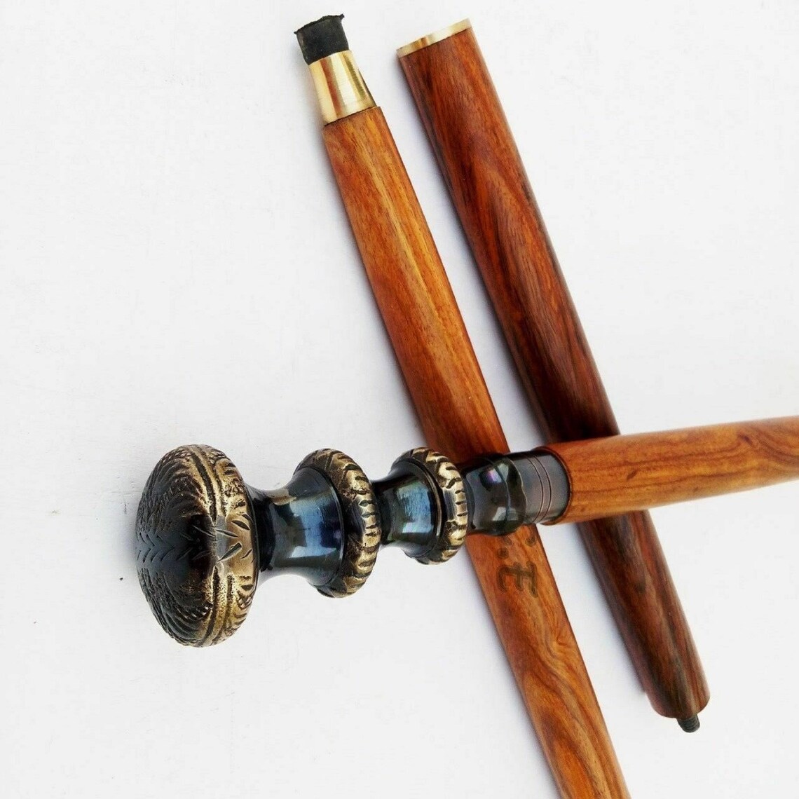 Handmade Brass Knob handle Walking Stick Etsy