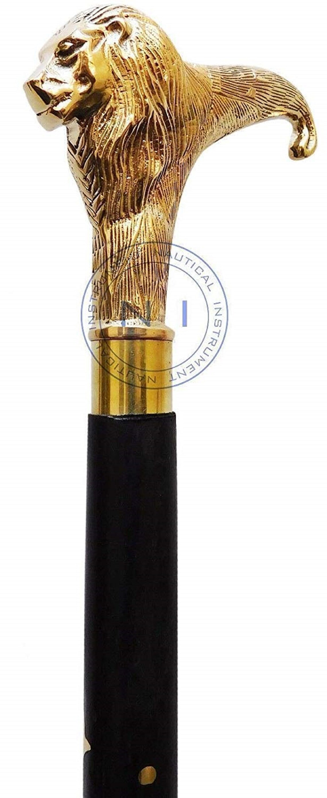 Handmade Vintage Brass Handle Lion Head Antique Style Wooden Etsy Canada