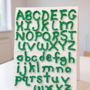 Alphabet 2-inch letters/crocheted easy numbers/ABC's /small knitted letters