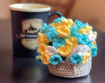 Crochet Flower Coaster Pattern - Digital Download