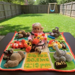 Tierdecke Häkelanleitung/Dschungel/Dschungel für Babys (PDF-Muster)