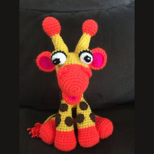 Jungle pattern Giraffe/Crocheted amigurumi toy/Safari zoo toy/stuffed small toy/Funny adorable giraffe/Yellow orange giraffe/