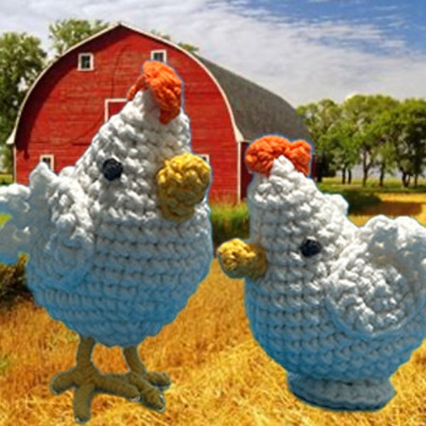 chicken crochet pattern/white animal/farm child toy/small amigurumi/cute country toy/farmyard pet/farmyard rooster/farmer barn/