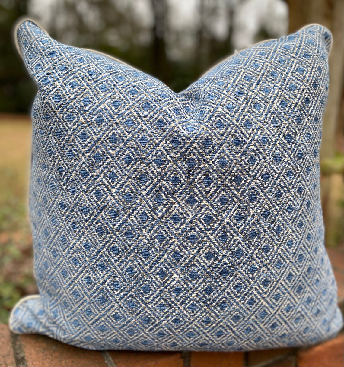 Navy//tan//pillow Cover//geometric//zipper//custom Etsy