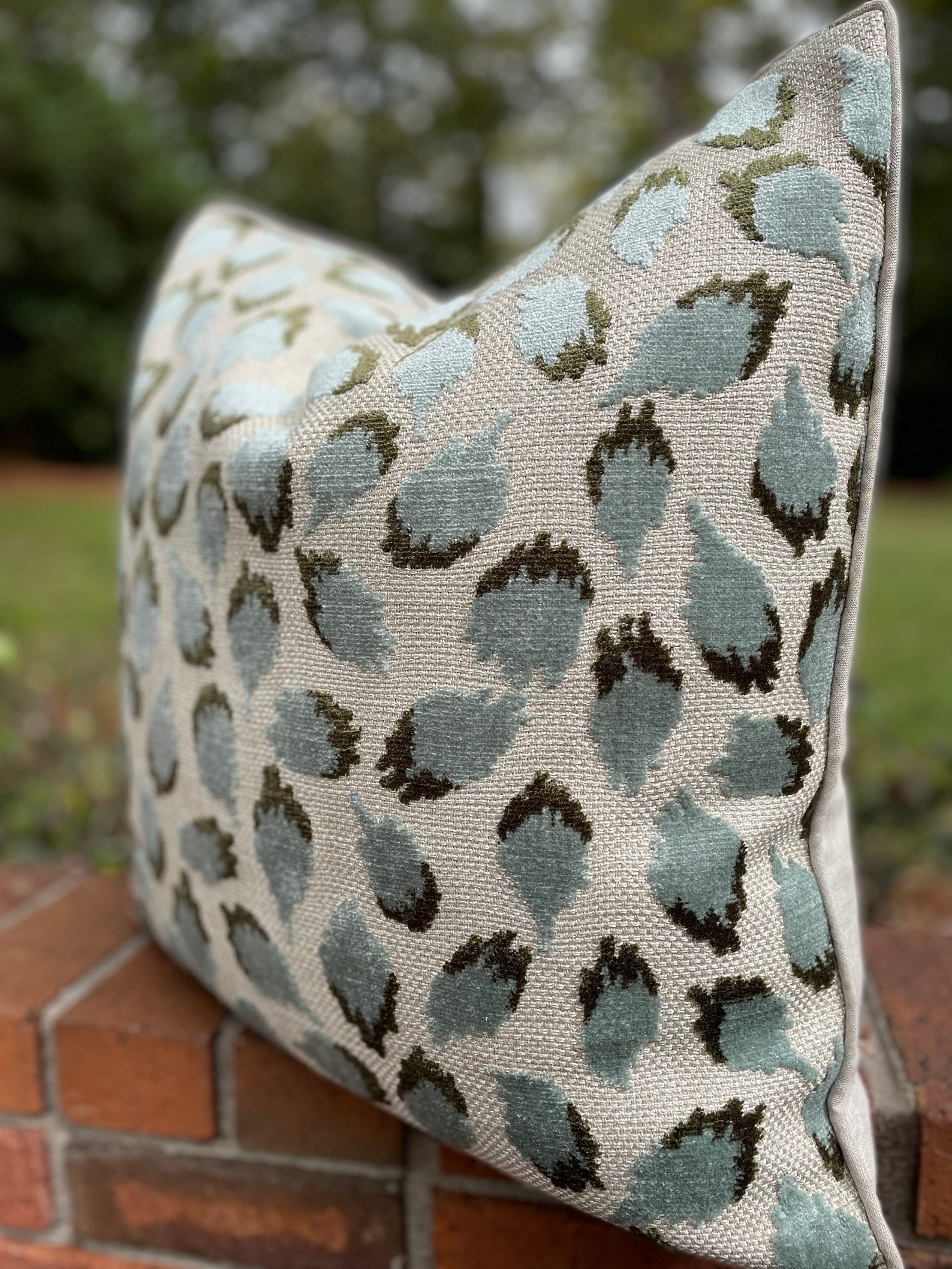 Blue//green//pillow Cover//zipper//custom Made// Decorative Etsy