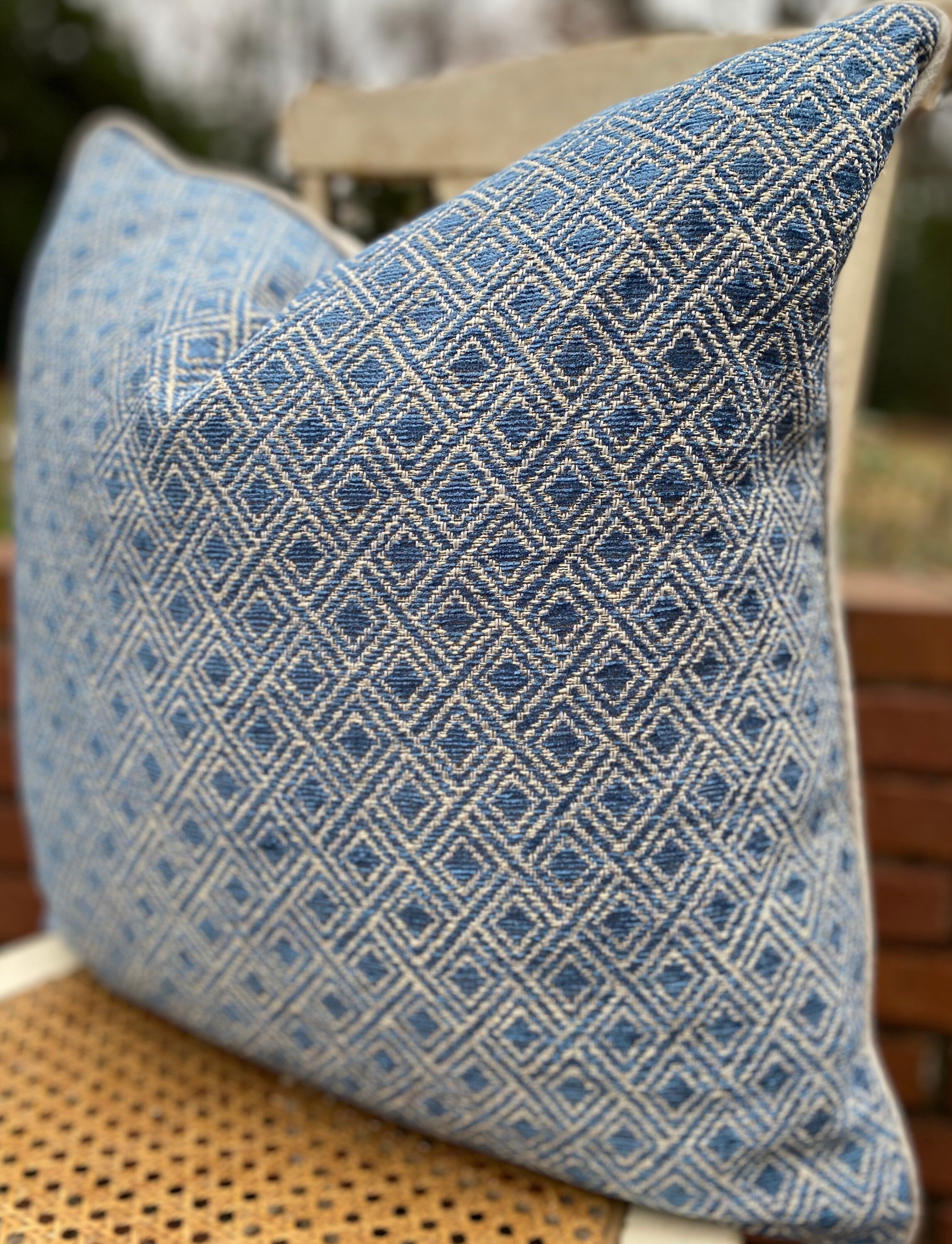 Navy//tan//pillow Cover//geometric//zipper//custom Etsy