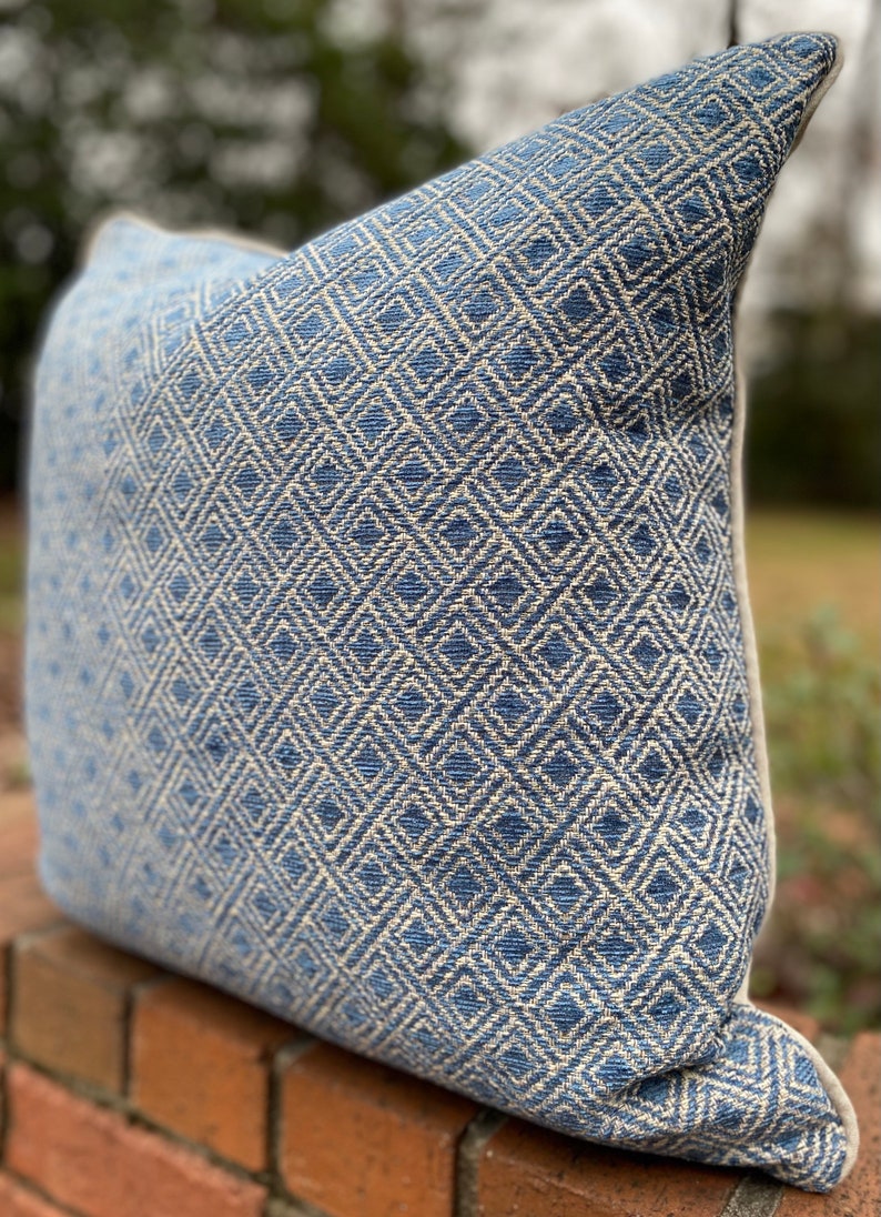 Navy//tan//pillow Cover//geometric//zipper//custom Etsy