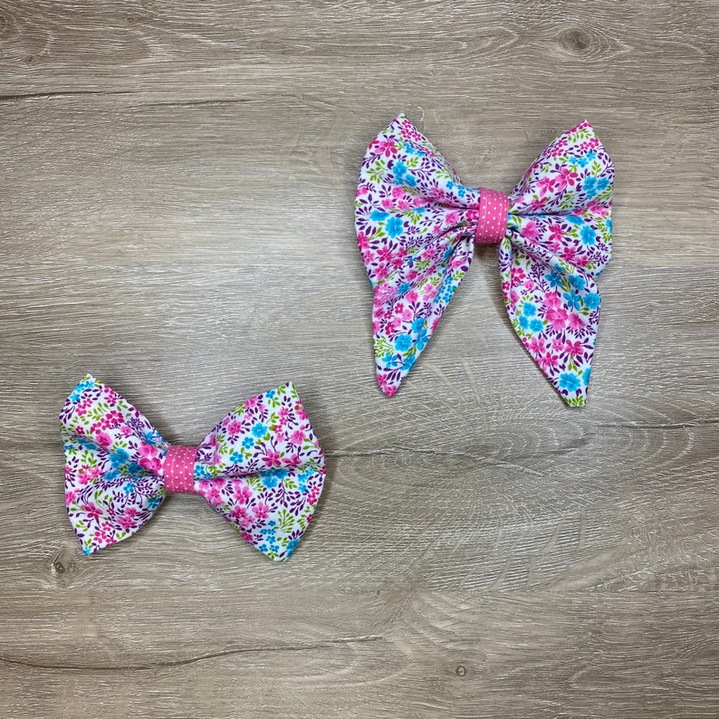 Spring Dog Accessories Girl Dog Bow Spring Flower Dog Sailor Bow Slip on Dog Bow tie Spring Flower Dog Bow Tie Slip on Dog Sailor Bow