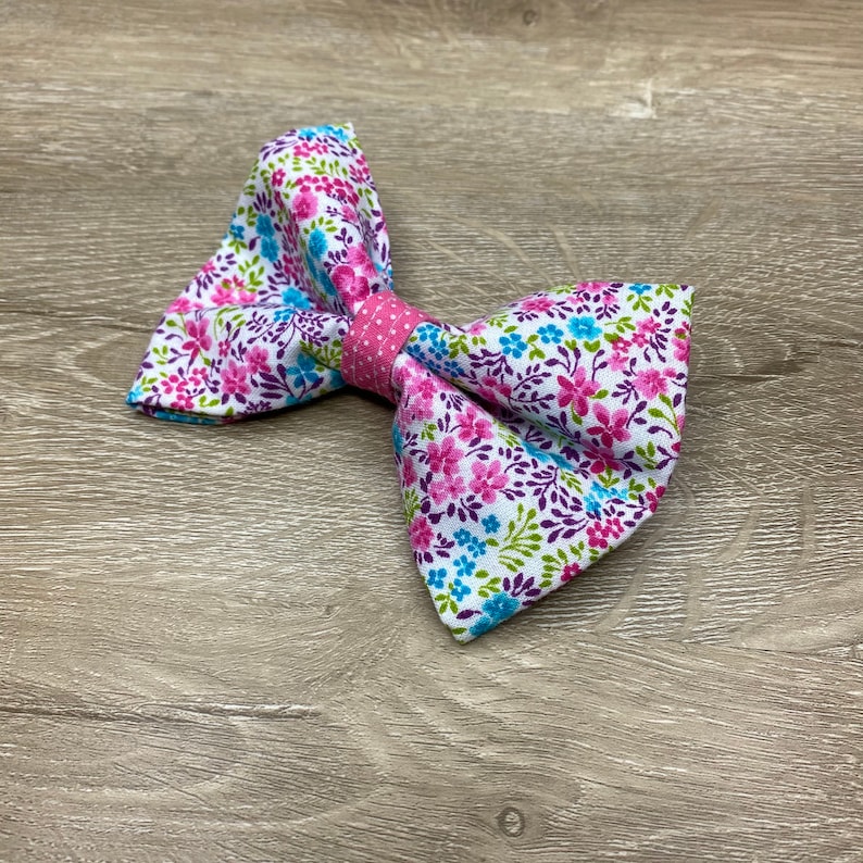 Spring Dog Accessories Girl Dog Bow Spring Flower Dog Sailor Bow Slip on Dog Bow tie Spring Flower Dog Bow Tie Slip on Dog Sailor Bow