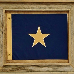Framed Barnwood Bonnie Blue Flag | Cotton Cloth Embroidered Flag | Hand Stretched | Made in USA | Multiple Sizes