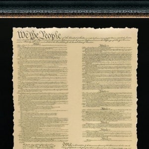 USA Constitution | Custom Framed Historic Document on Archival Paper | 25L X 21W Inches