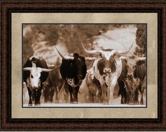 Texas Longhorn Framed Art | Various Styles