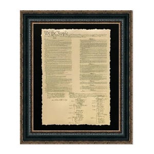 USA Constitution | Custom Framed Historic Document on Archival Paper | 25L X 21W Inches