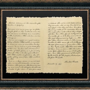Gettysburg Address | Custom Framed Historic Document on Archival Paper | 19L X 23W Inches