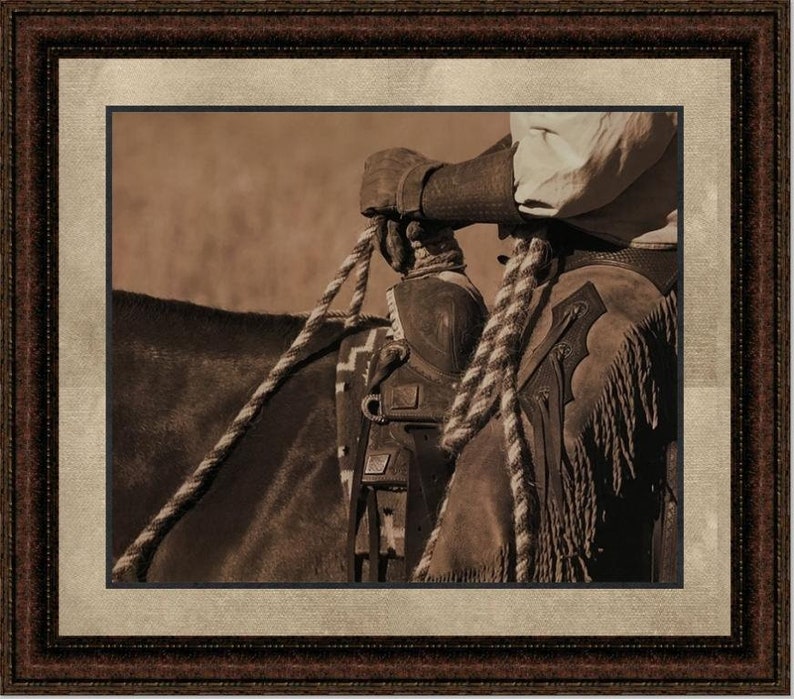 Framed Western Horse Art in Sepia Various Styles Etsy