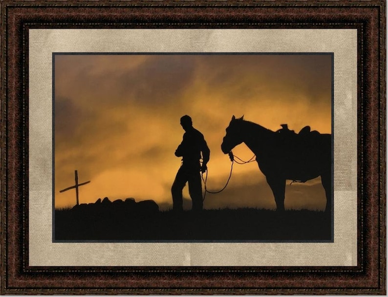 Framed Western Horse Art in Sepia Various Styles Etsy