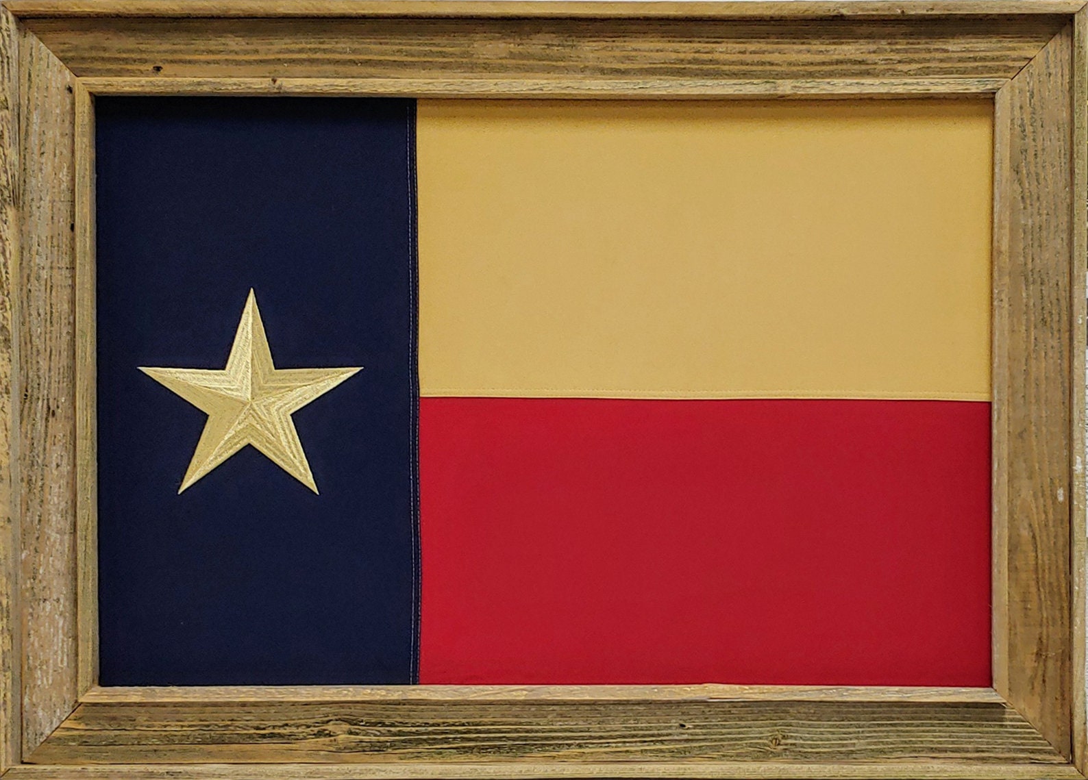 Texas Flag Antique and Historic Art Framed Cotton Cloth Etsy