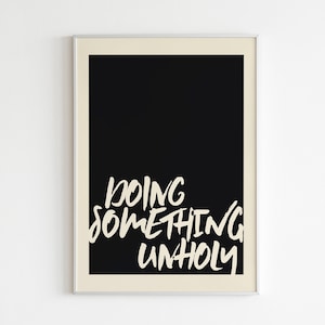 DIGITAL PRINT Doing Something Unholy - Sam Smith Kim Petras Music Lyric Print