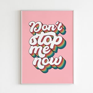 Don't Stop Me Now Queen Poster Song Lyrics Print 