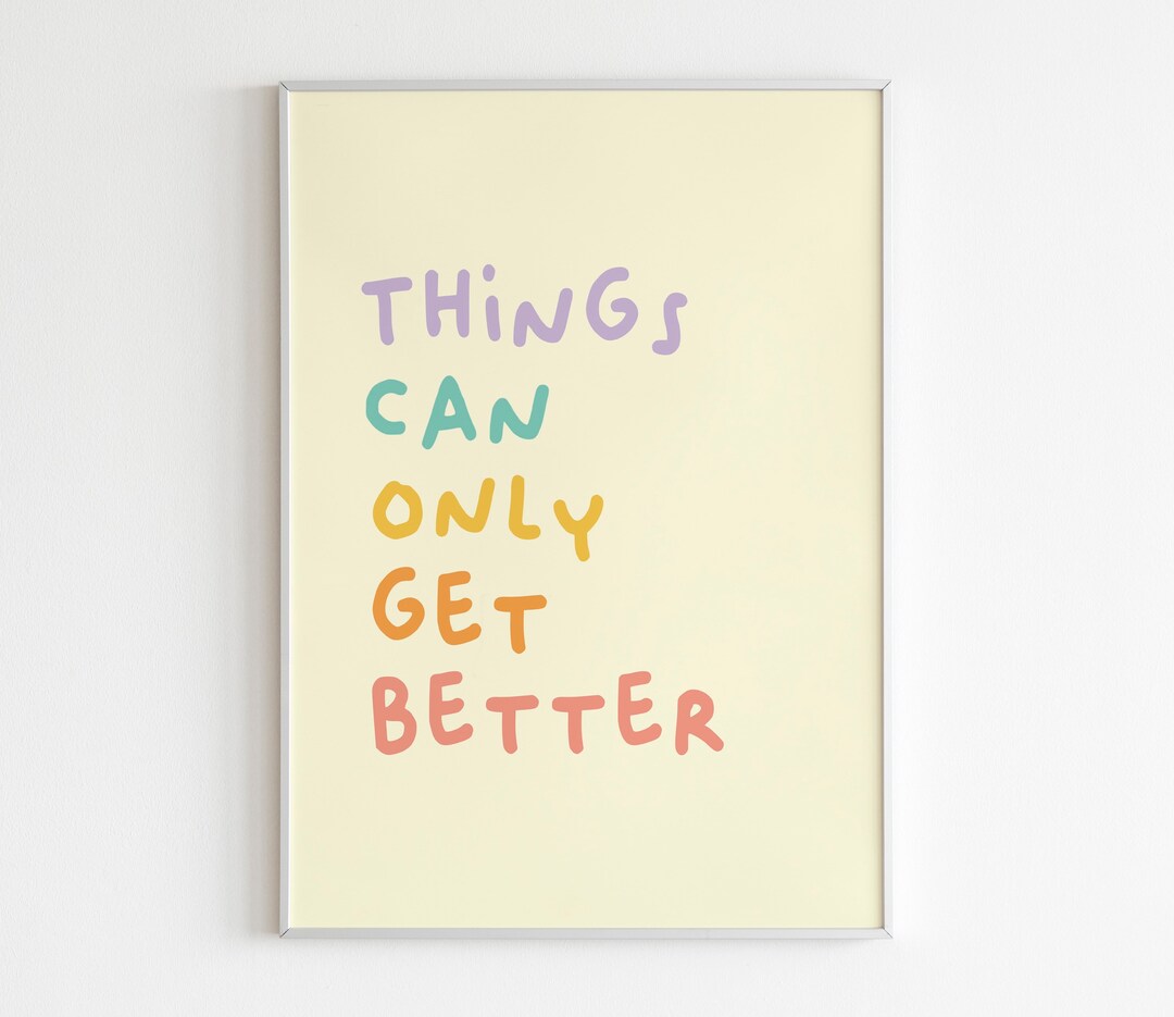 Things Can Only Get Better Lyrics Print / D:ream / Colourful Wall Decor