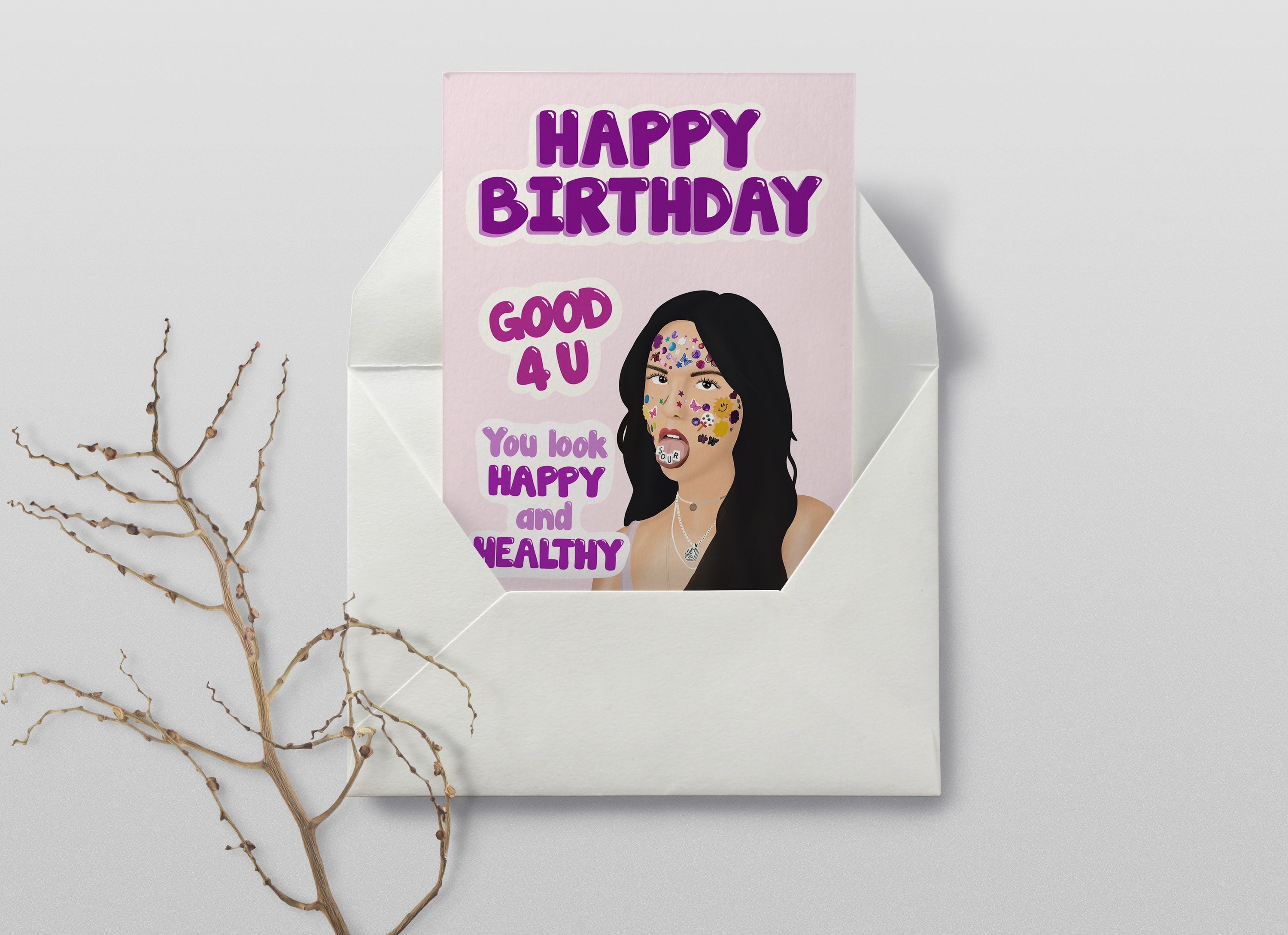 Olivia Rodrigo Birthday Card Good for you you look happy and Etsy