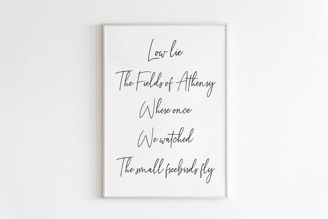 The Fields of Athenry Lyrics Print Wall Decor Etsy