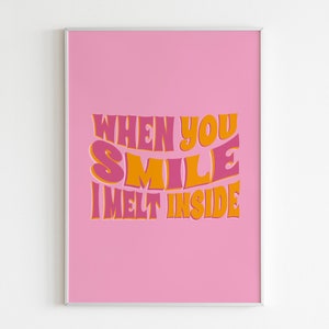 DIGITAL-PRINT Wenn du lachst, schmelze ich innen Blink 182 First Date songtexte Druck / Punk Pop Rock Musik / Einzigartig / Funky Wand Kunst / Alternative